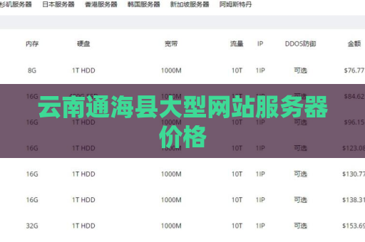 云南通海县大型网站服务器价格