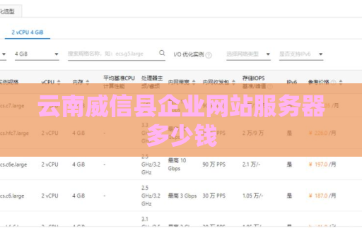 云南威信县企业网站服务器多少钱