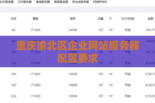 重庆渝北区企业网站服务器配置要求