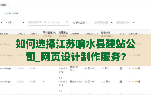 如何选择江苏响水县建站公司_网页设计制作服务？